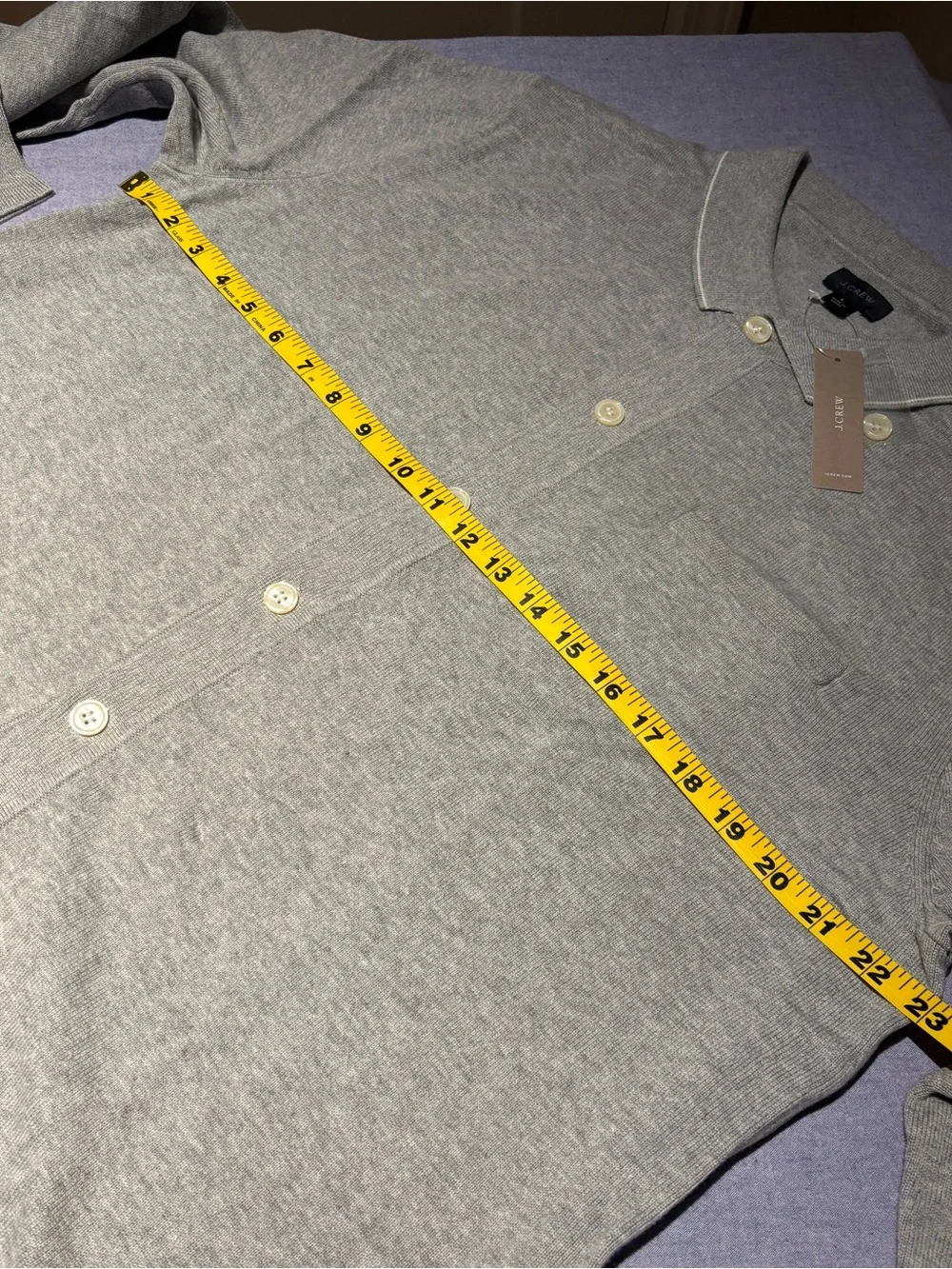 J Crew Cotton Polo Cardigan Sweater